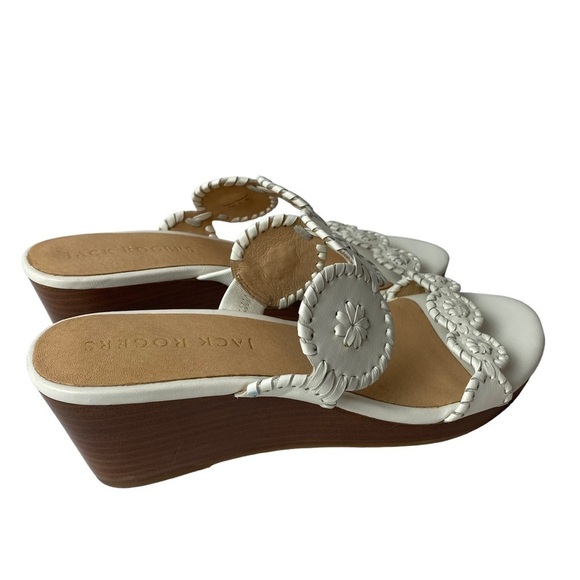 Jack Rogers women’s wedge heels white leather size 10 M - Picture 10 of 11